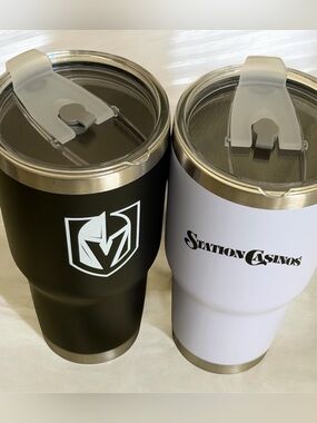 Station Casinos Stainless Steel Tumbler Set - Black & White